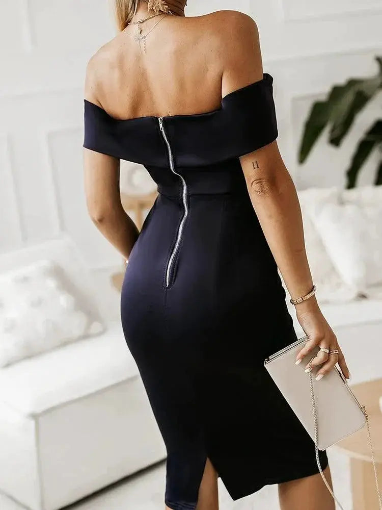 European American Style Sexy V Neck Tube Top Dress
