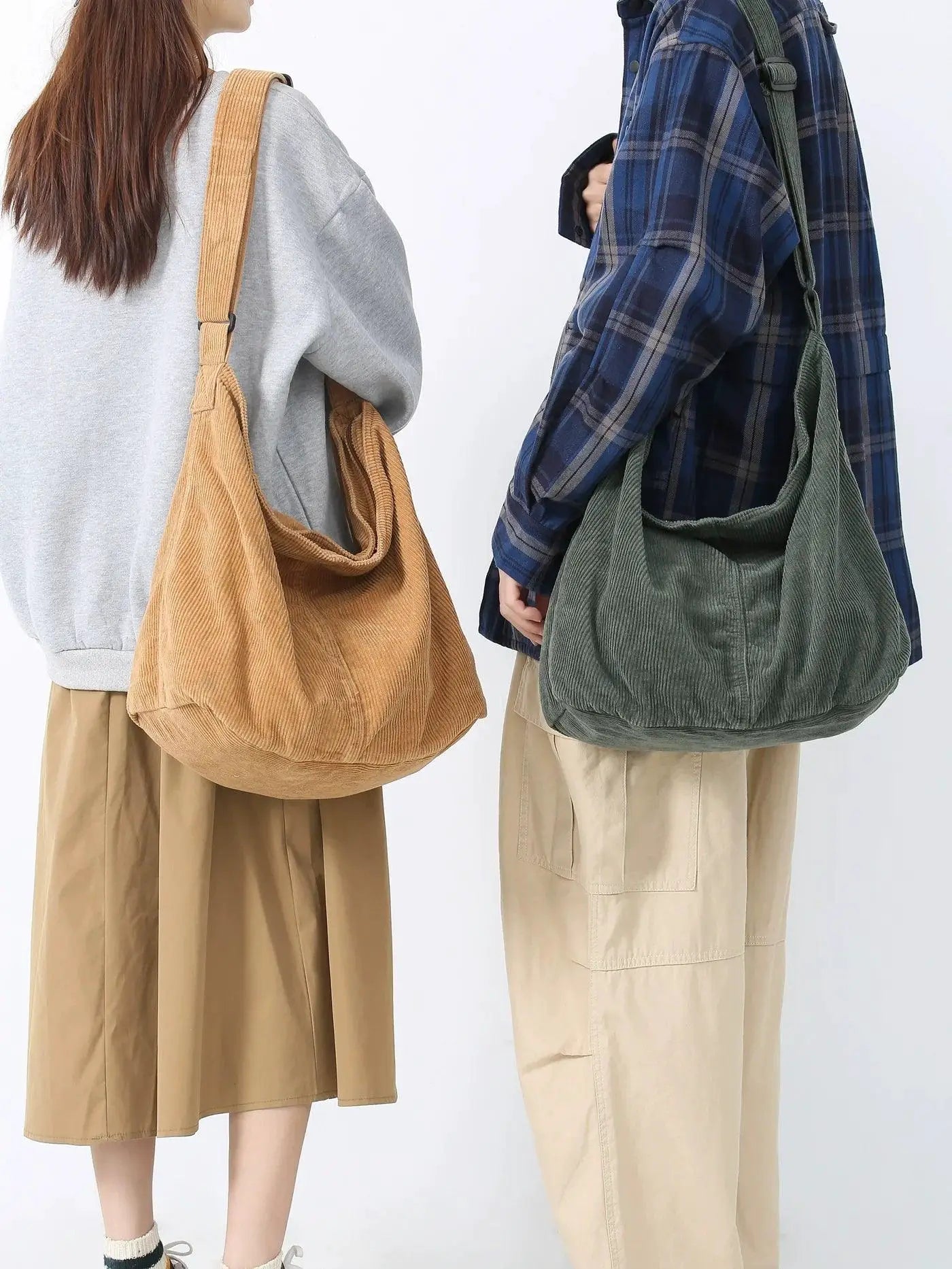 Casual Plaid Corduroy Crossbody Bag Womens Purse Everyday