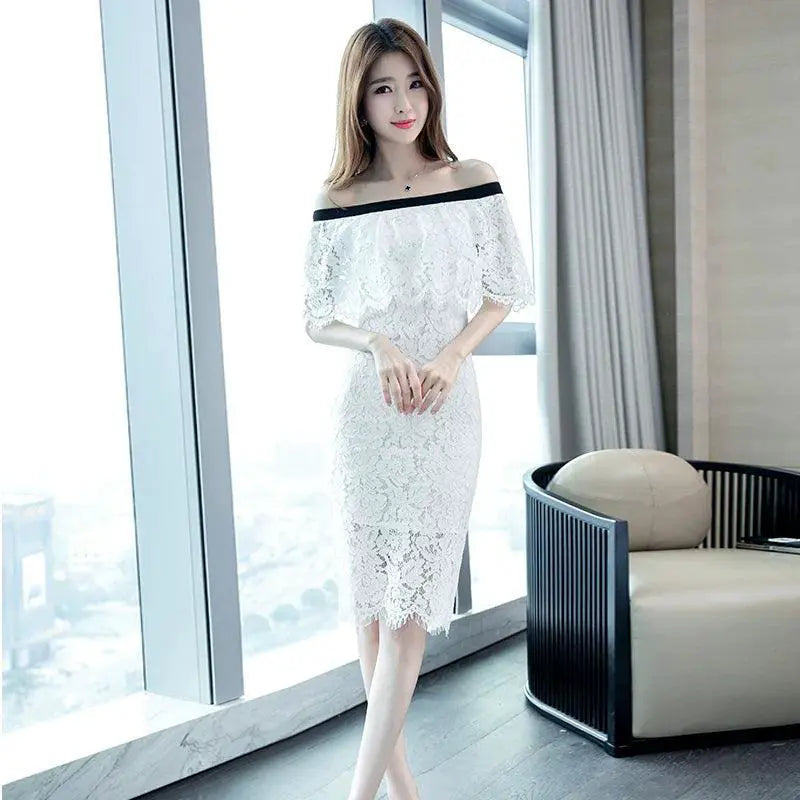 New Lace Dress Stylish Off Shoulder Summer Attire Elegant