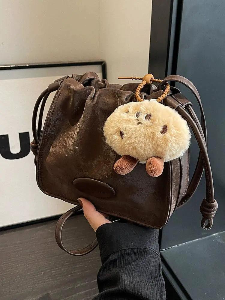 Spring Summer Women's Stylish Korean Crossbody Bucket Bag