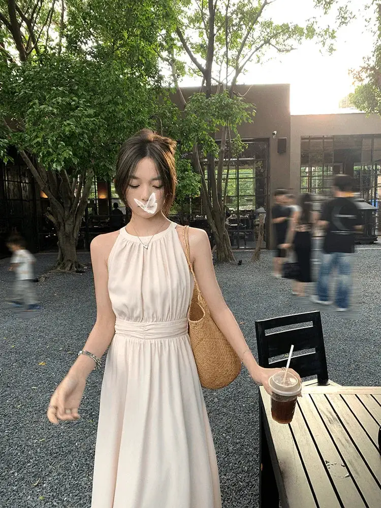 Wu 77 Cold Feeling Suspender Dress Korean Summer Style