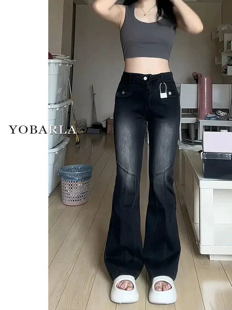 High Waist Flared Jeans Chic Denim For Stylish Spring Wear