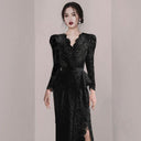 Chic V-Neck Lace Dress for Elegant Summer Spring Style