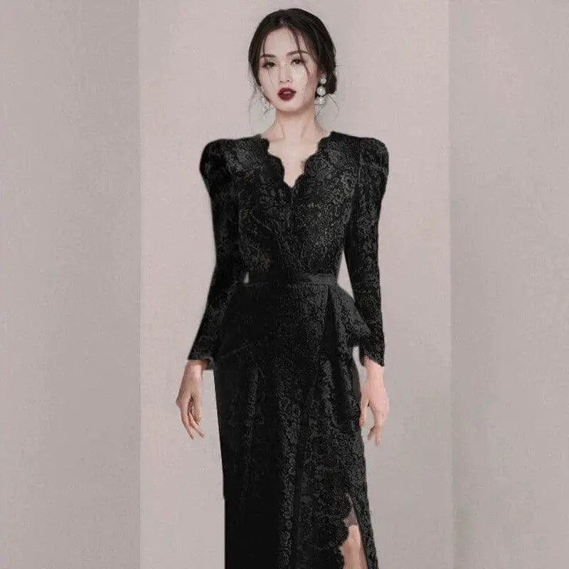 Chic V Neck Lace Dress for Elegant Summer Spring Style