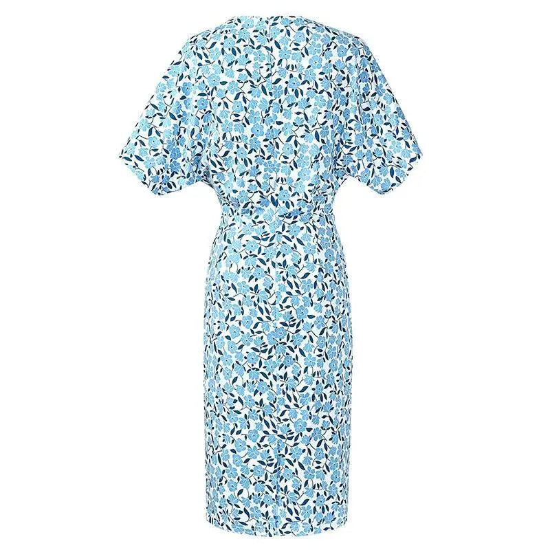 Blue Floral Sheath Dress Timeless Elegance Chic Style
