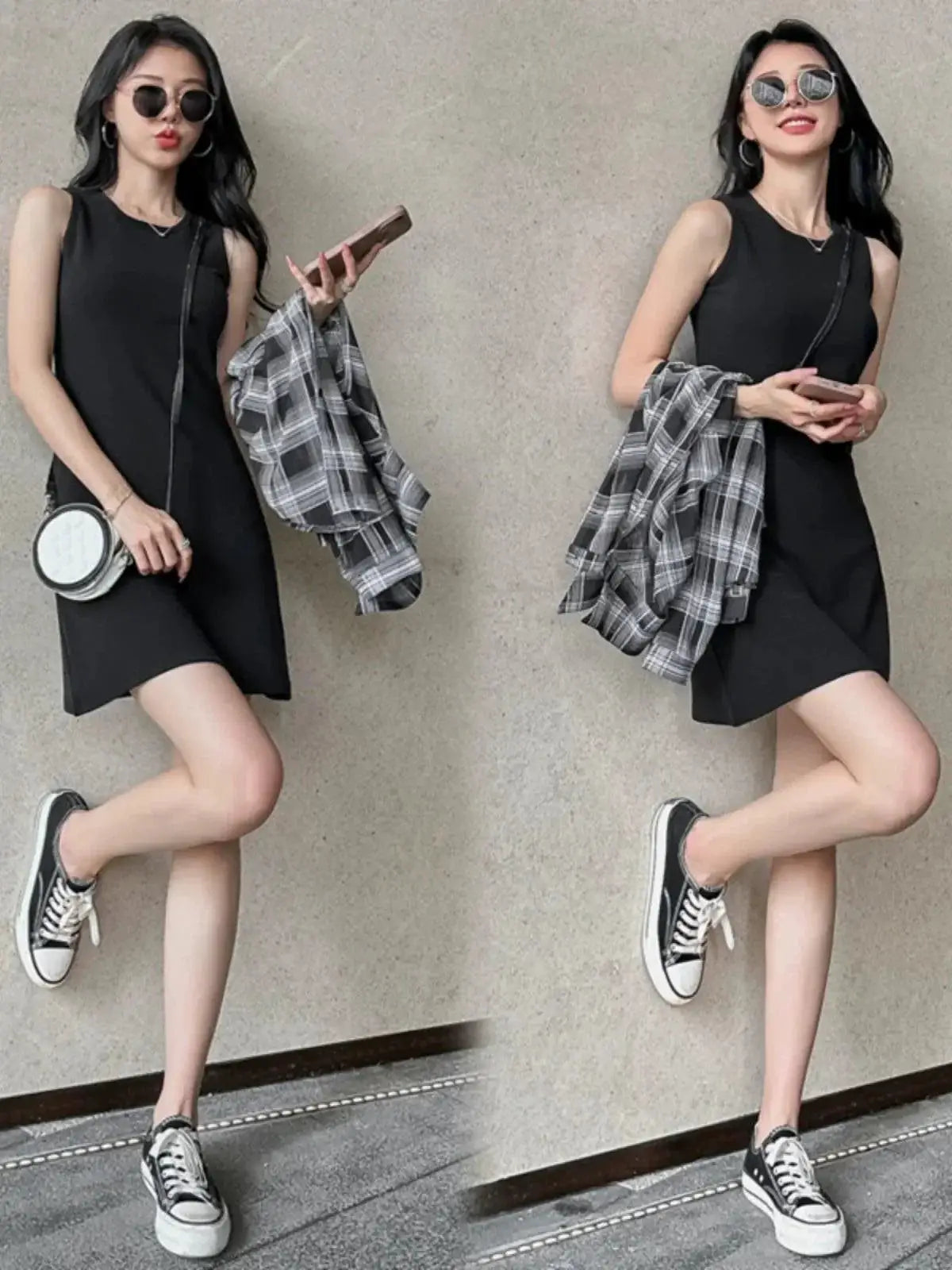 Summer Black Shift Dress Hepburn Style Chic Fashion
