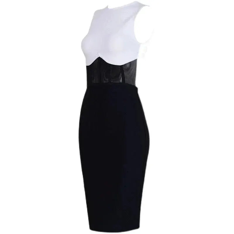 Stylish Lace Black Bandage Dress European Streetwear Chic