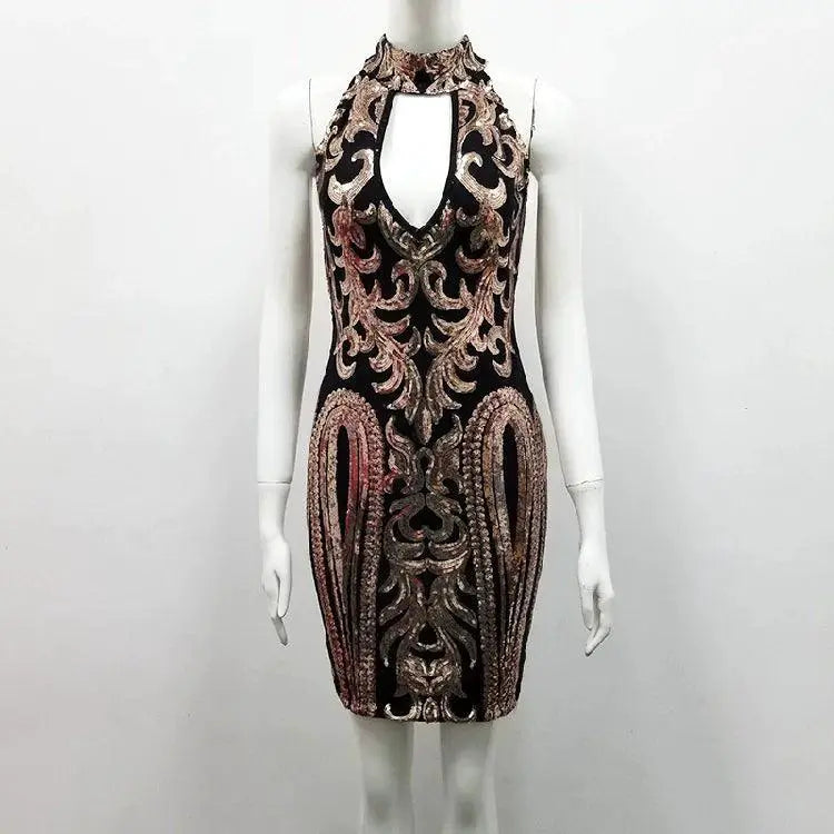 Sleeveless Sequin Evening Dress Sophisticated Glam Luxury