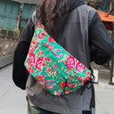 Floral Chinese Chest Bag: Foldable Stylish Fashion Accessory