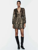 Laminated Metal Mini Dress: Urban Elegance And Edginess
