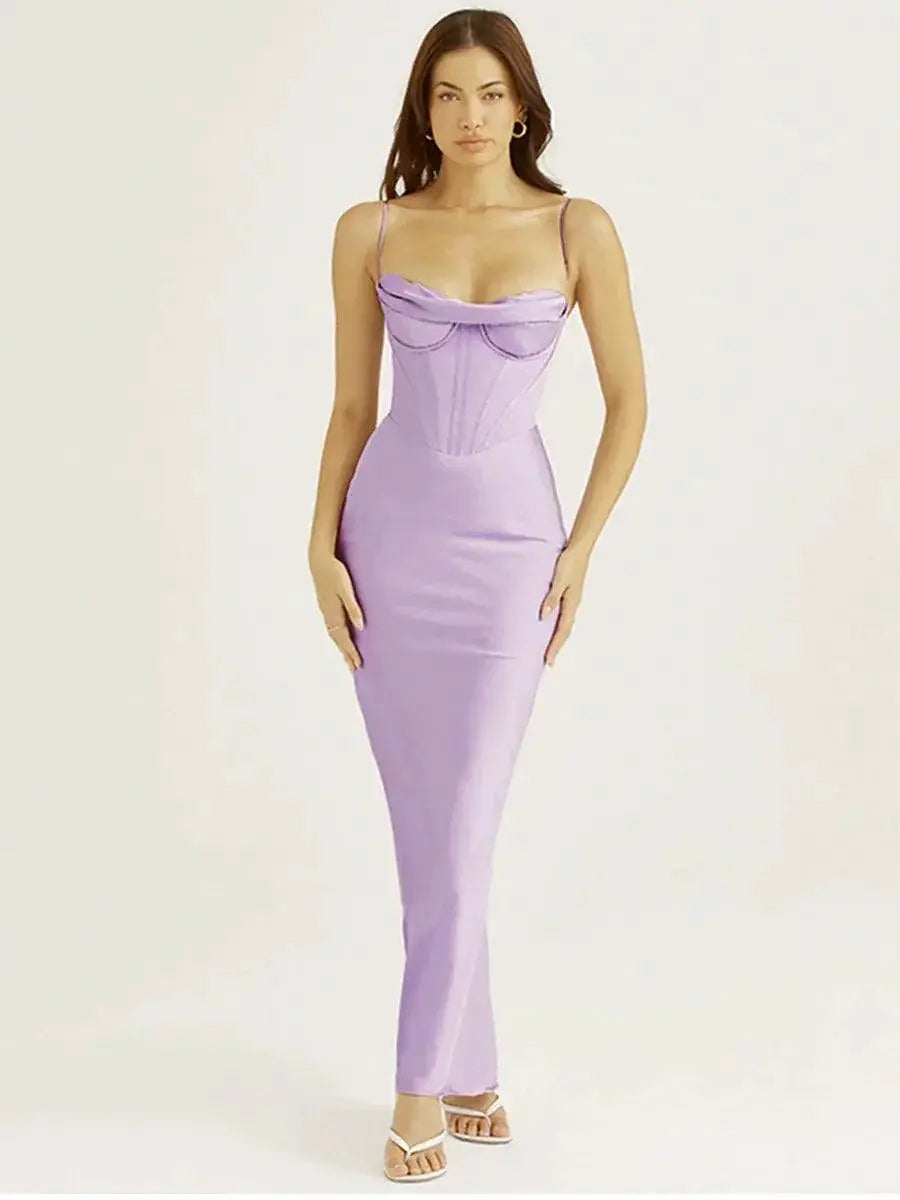Elegant Satin Dress For Winter Parties And Festive Evenings