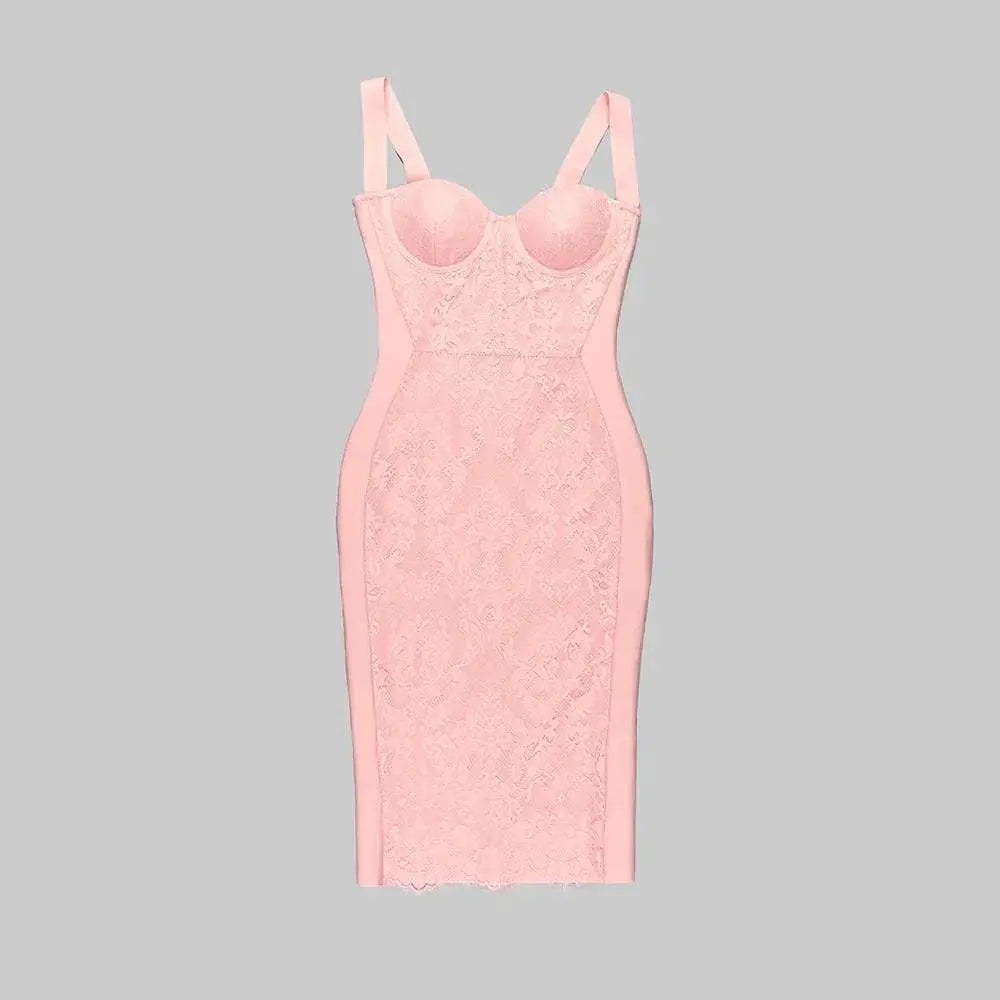 Elegant Lace Bandage Dress For Stylish Evening Wear