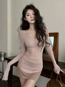 Autumn Chic V Neck Long Sleeve Tee For Everyday Style