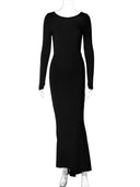 Womens Slim Backless Dress for Autumn