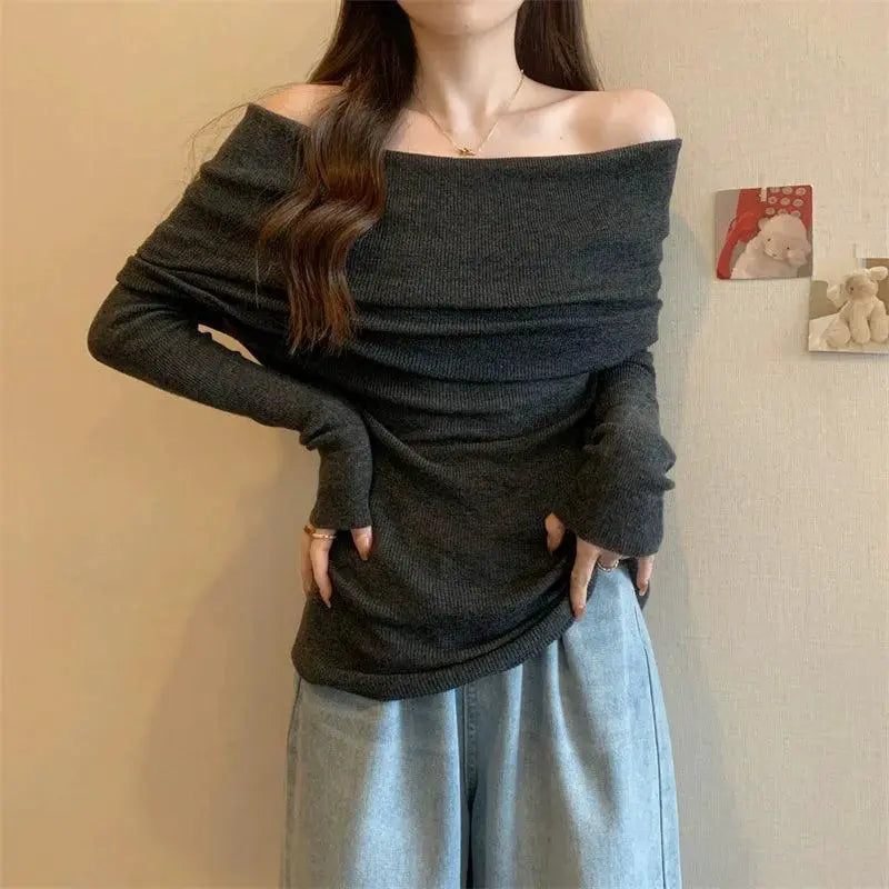 Knitwear Stylish Off Shoulder Ladies Top For Winter Fashion