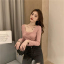 Fashion Staple: Chic Square Collar T-shirt for Trendsetters