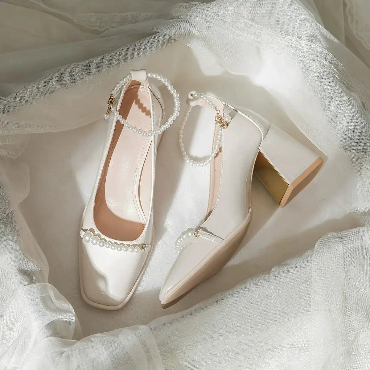 Encounter Pearl Cheongsam Heels Elegant Pearl Footwear