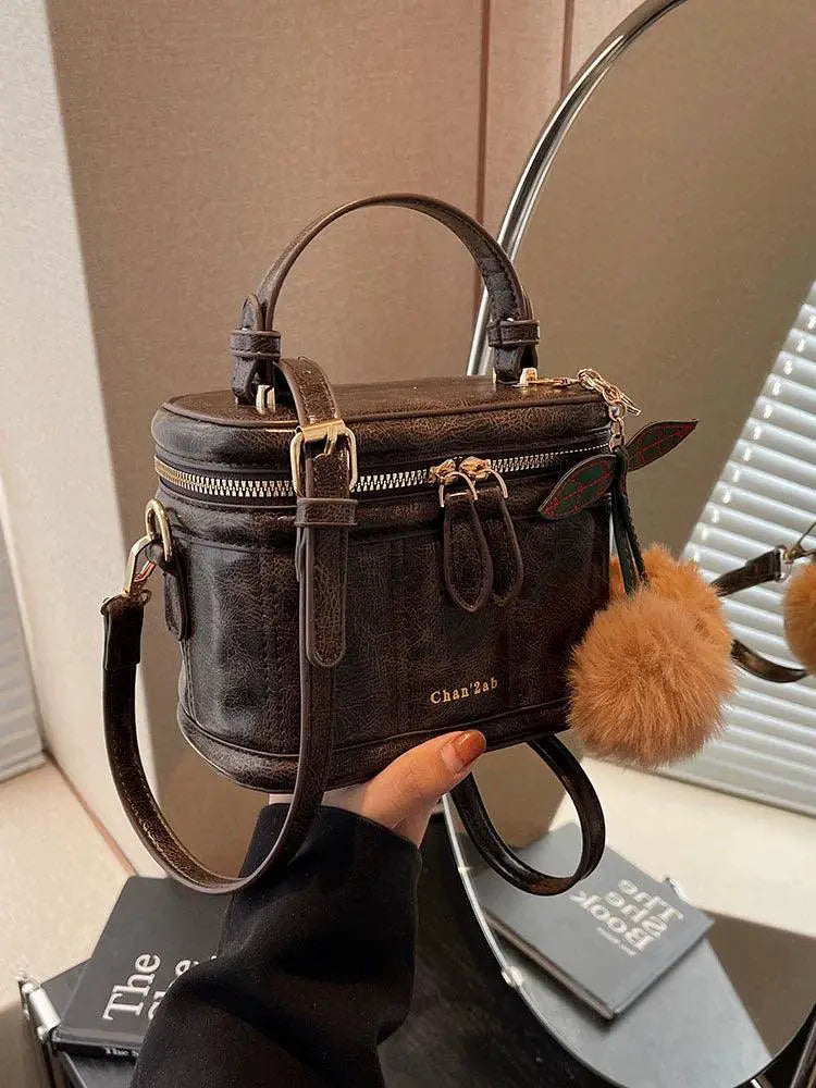 Spring Satchel Retro Textured Box Bag Western Style