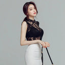 Lace Mesh Shirt For Women Elegant Summer