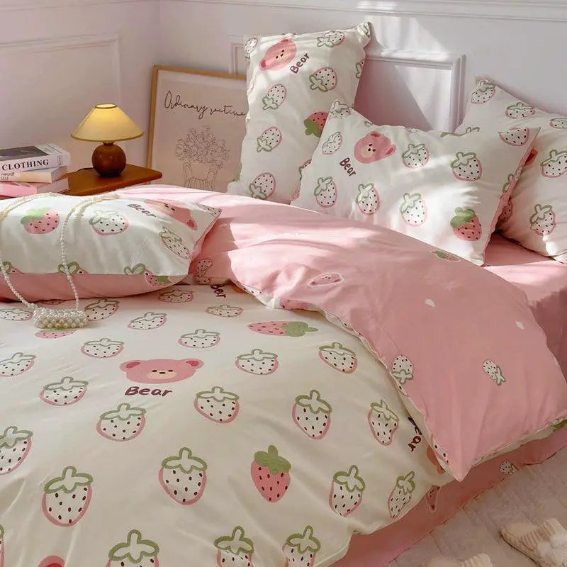 Spring Summer Girly Cotton Quilt Set Dorm Room Bedding