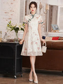 Luxurious Chinese Cheongsam Exquisite Embroidered Gown