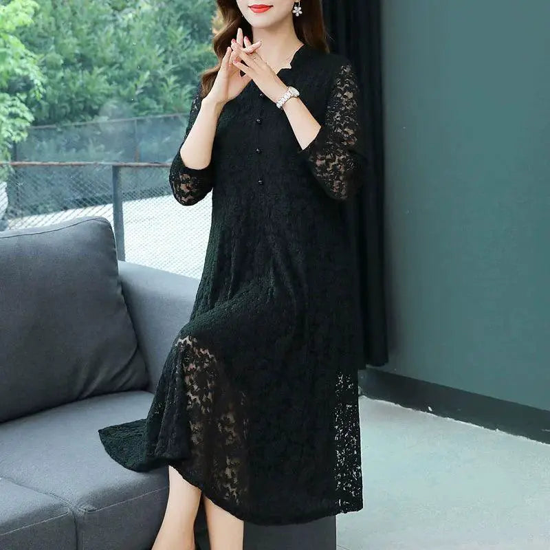 Graceful Lace Dress For Moms 40s Elegant Wedding Attire