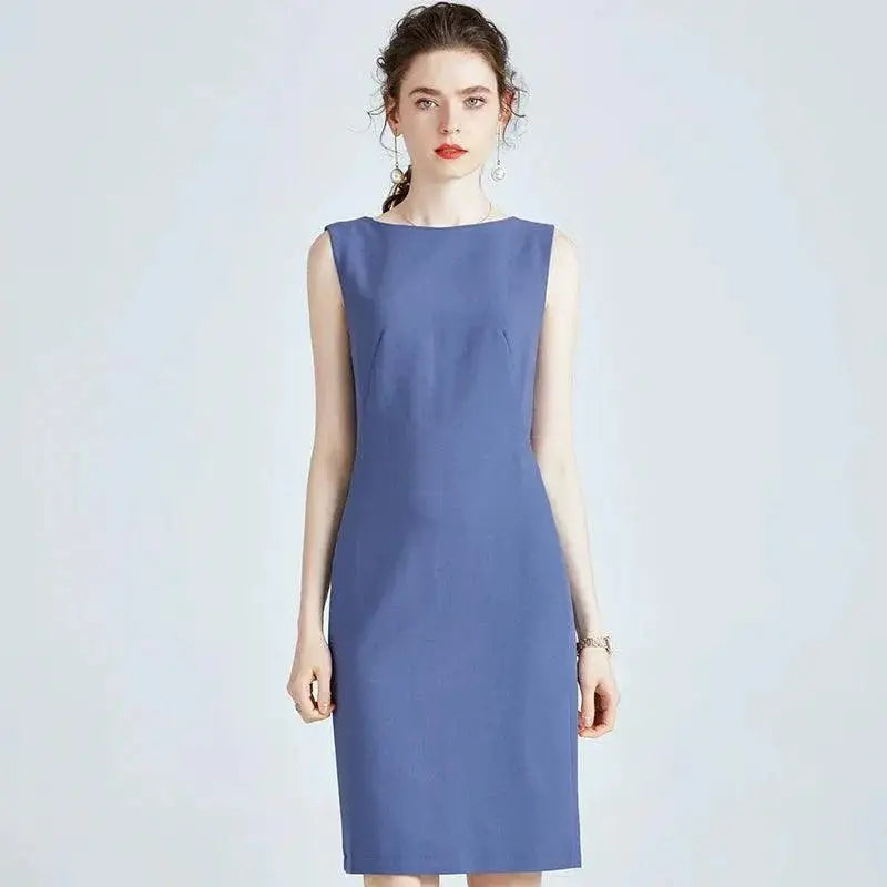 Graceful Shift Dress With Chic 3D Zipper Professional