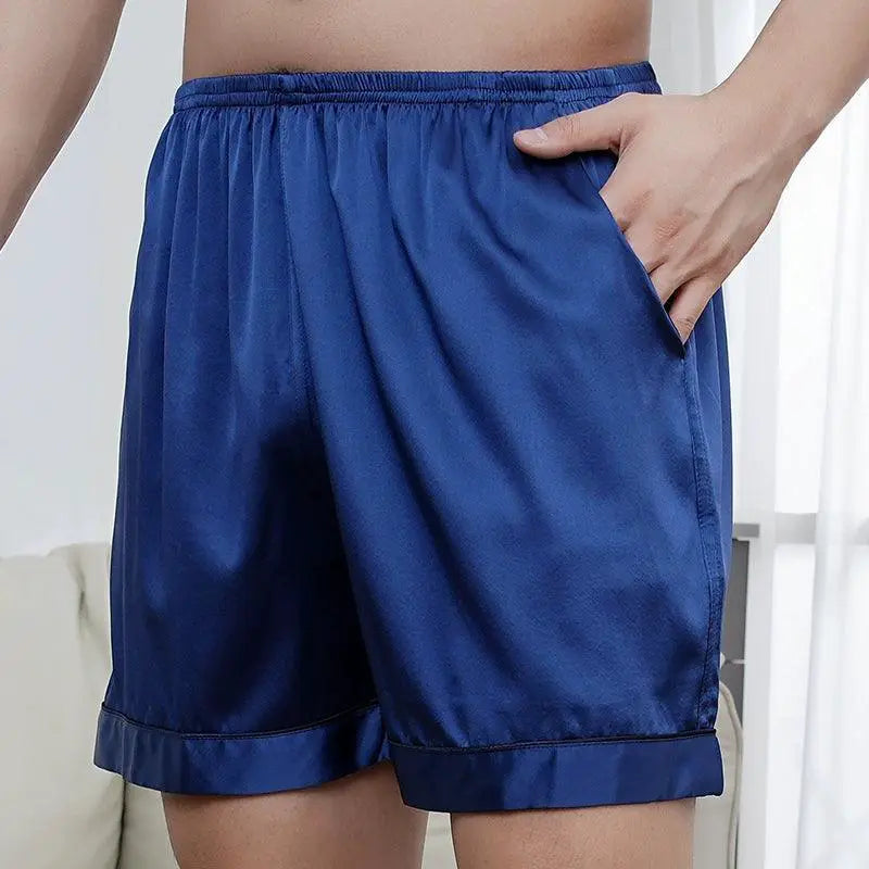 Shibeni Mulberry Silk Pajama Pants Men Beach Shorts