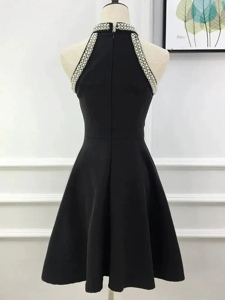 Black Halter Dress For Millennials Elegant Style Dress
