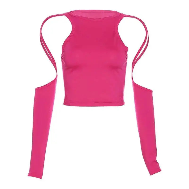 Weird Puss Cut Out Long Sleeve T Shirt Edgy Streetwear Style