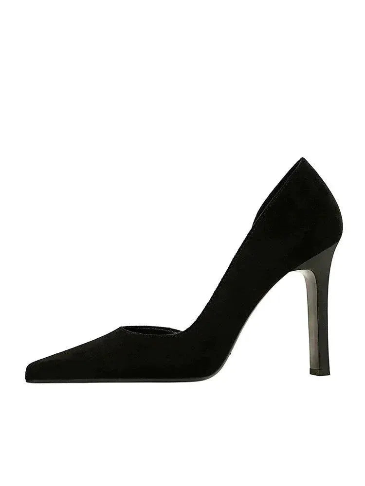 Elegant Suede Hollow Out High Heels For Autumn Style