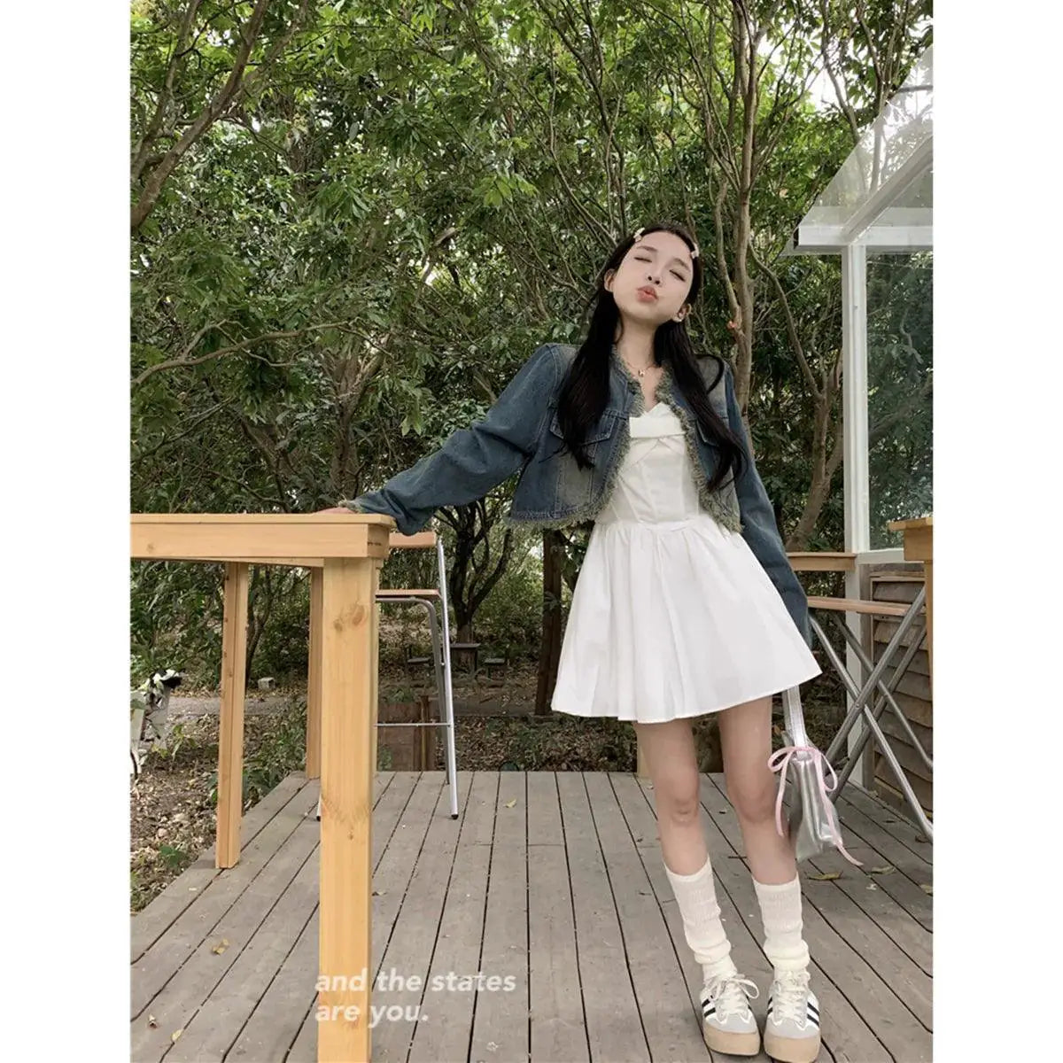 French White Sling Dress Spring Petal Elegance Chic Style