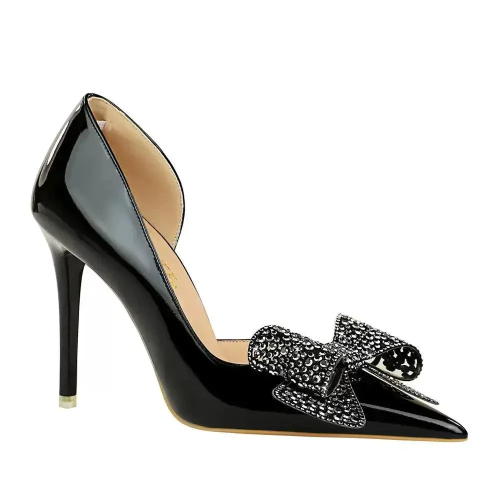 European High Heels Patent Leather Pumps For Elegance