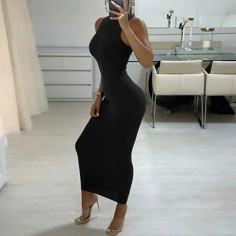 Ahagaga Elegant Sleeveless Maxi Dress for Chic Women