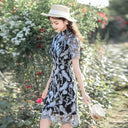 Green Lace Cheongsam Dress Retro Style Evening Wear