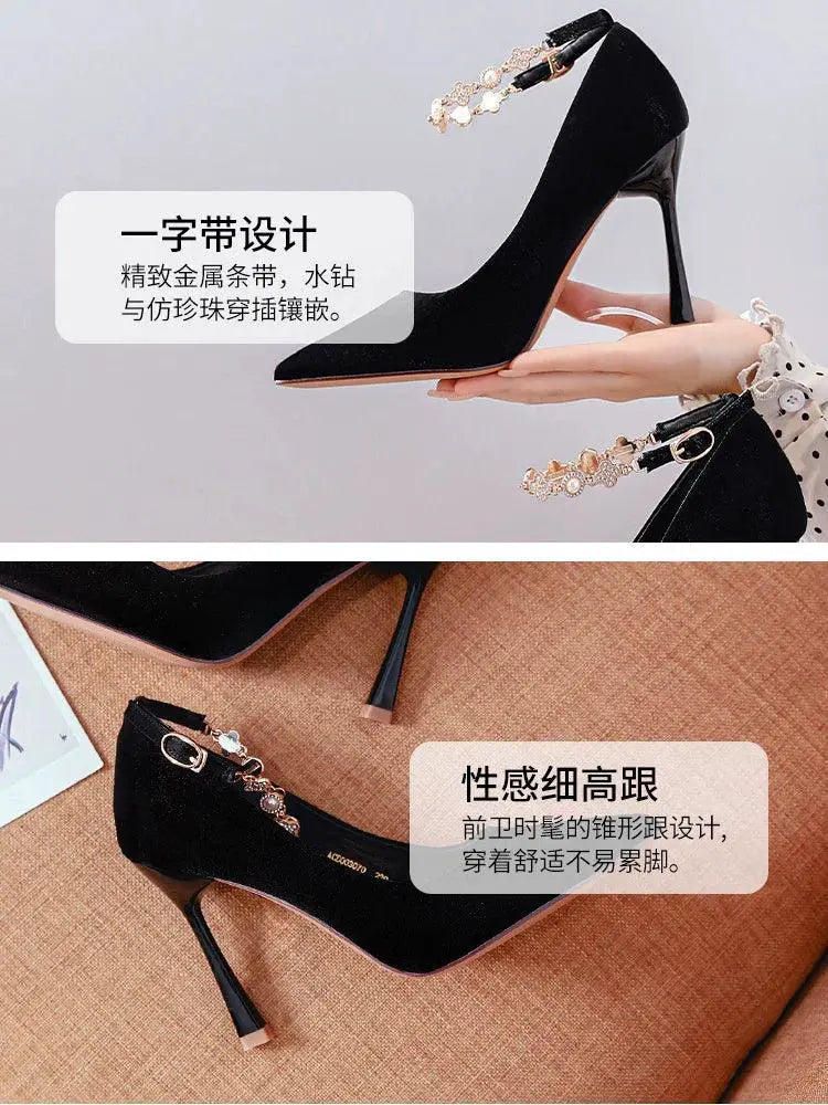 Spring Stiletto Heels Korean Style With Buckle Strap