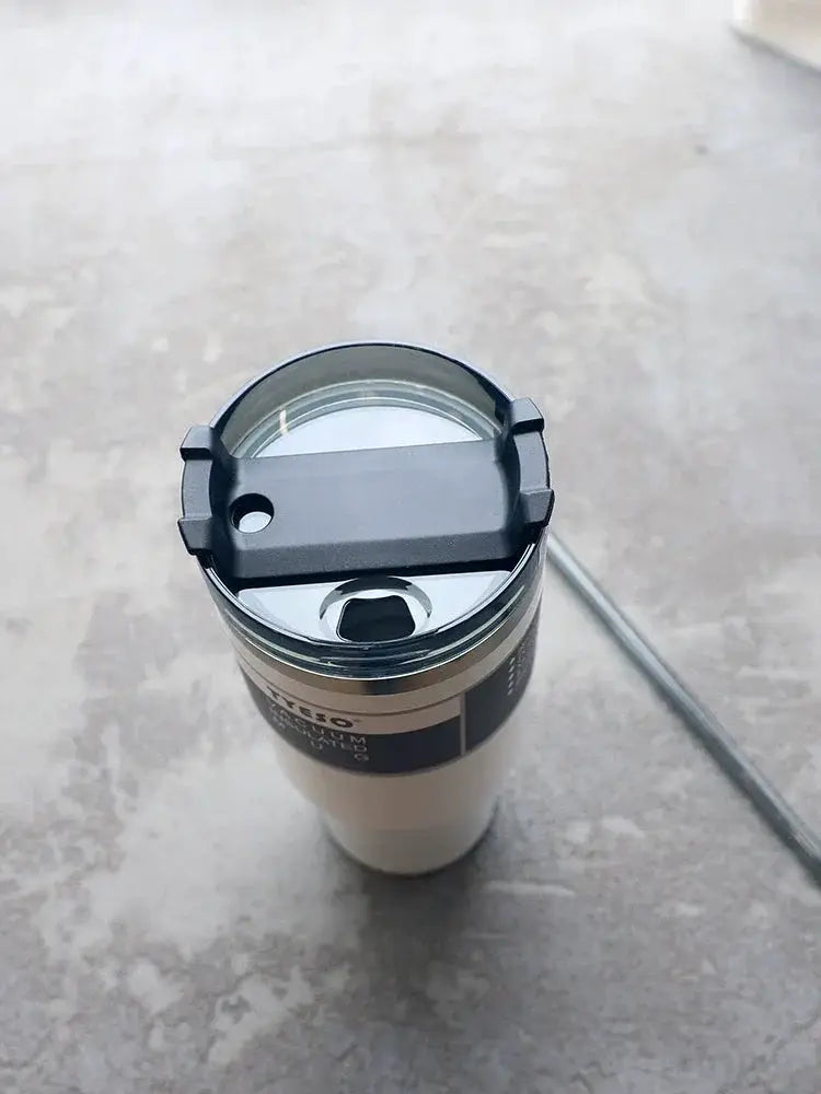 Large Capacity Stainless Steel Thermos Cup With Straw Coffee