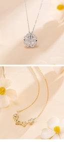 Four-Leaf Clover Foldable Sterling Silver Clavicle Chain