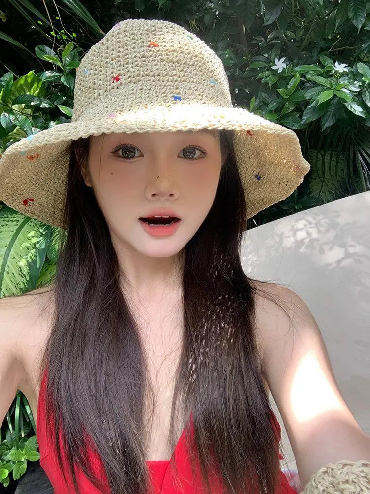 Sun Hat Niche Style Color Women Summer Outdoor Straw Hat