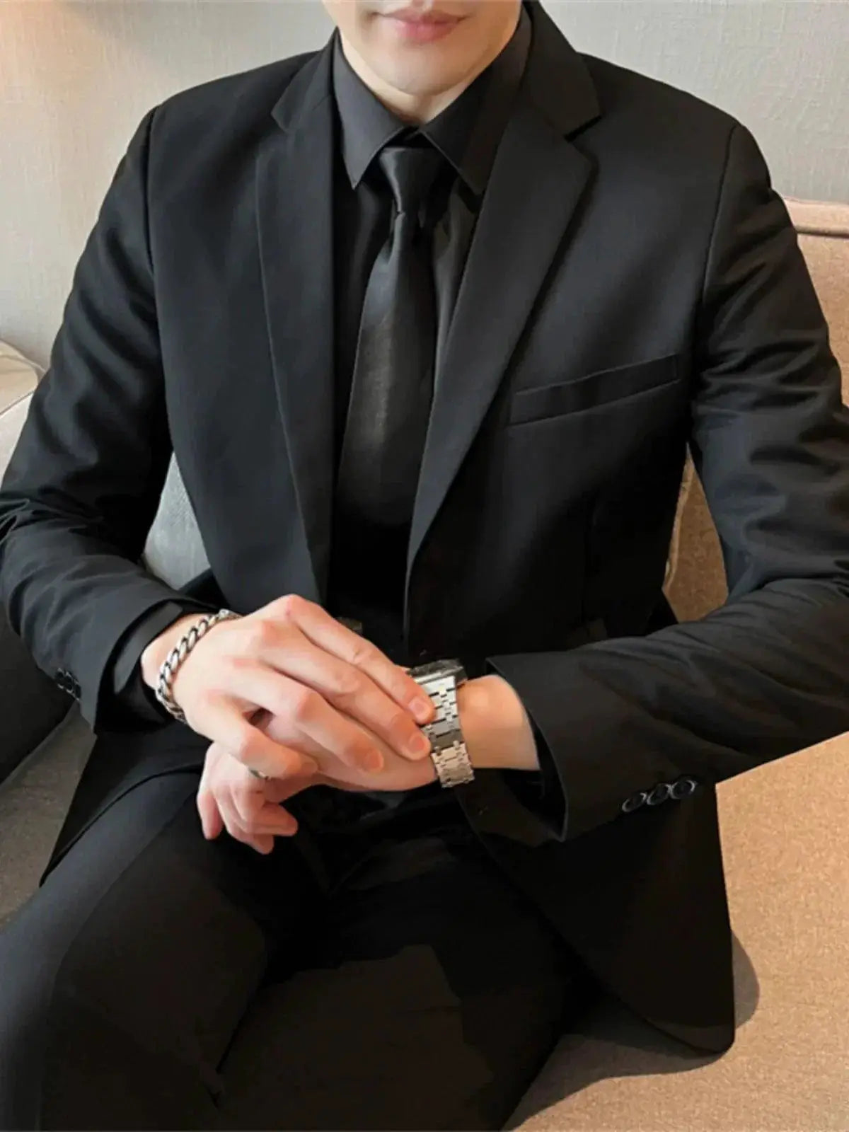 Lightly Mature Casual Groomsman Suit Plus Size Attire