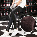 Faux Leather Slimming Pants For Women