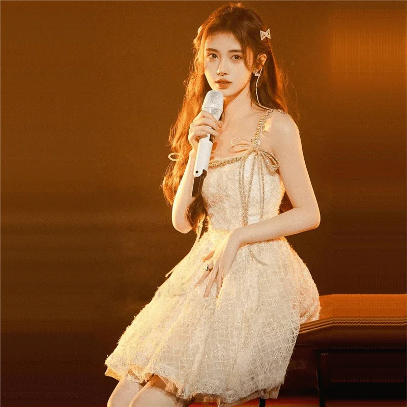 Diamond Bow Dress Glamorous Evening Wear For Women