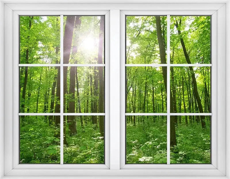 3D Living Room Window Illusion Self Adhesive Wallpaper