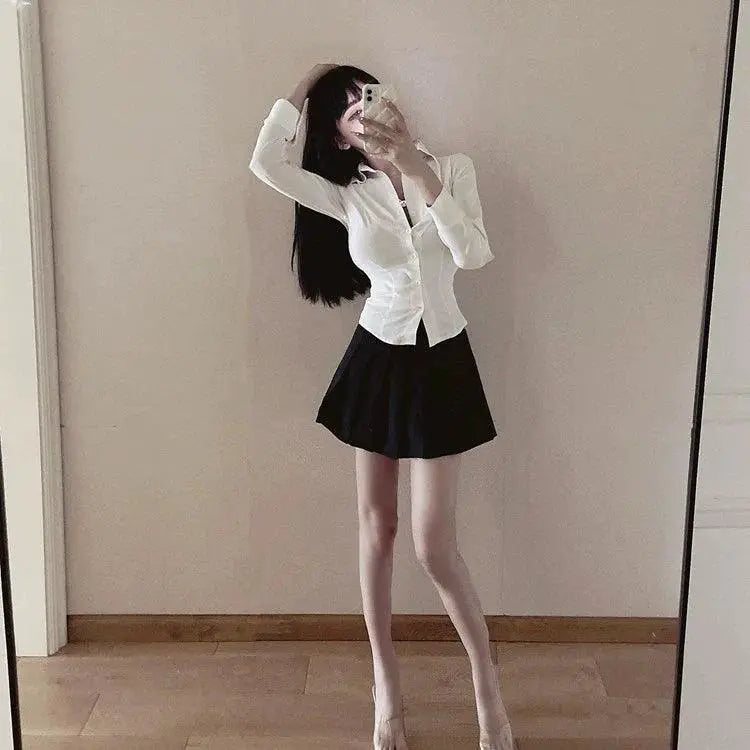 White Shirt Pure Desire Slim Fit Korean Style Fashion