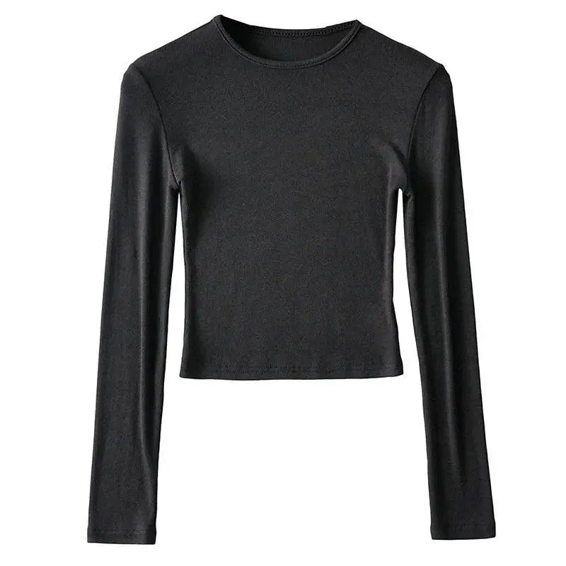 Winter Chic High Waist Long Sleeve Shirt Top Fashion