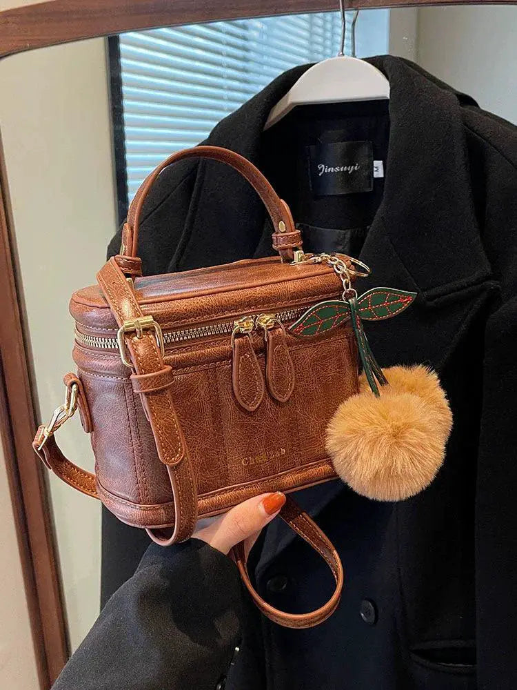 Spring Satchel Retro Textured Box Bag Western Style