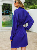 Fall 2024 New Arrival Pure Color Long Sleeves Dress