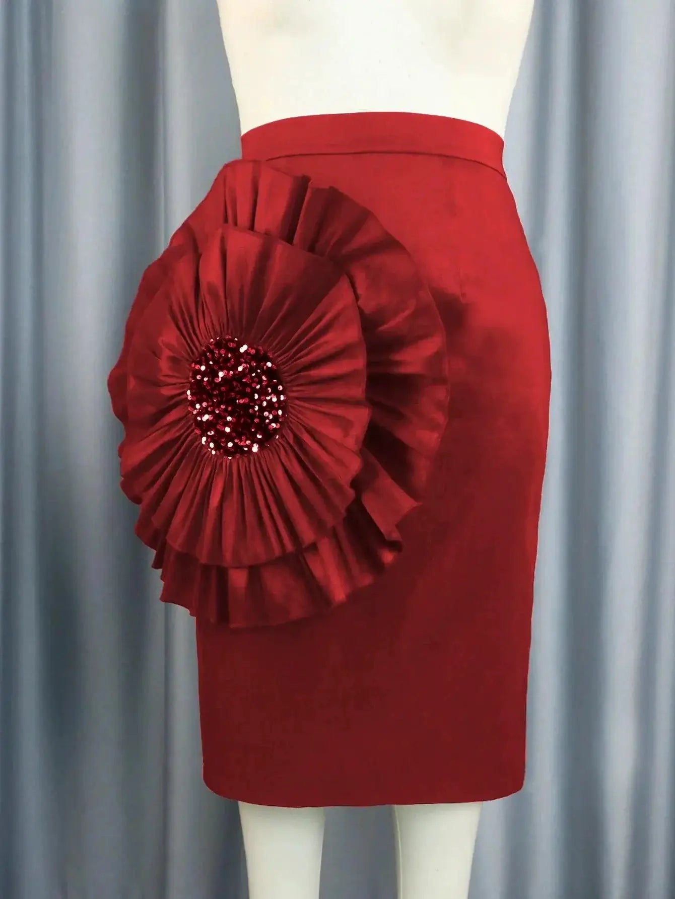 Plus Size Floral Midi Skirt With Timeless Elegant Charm