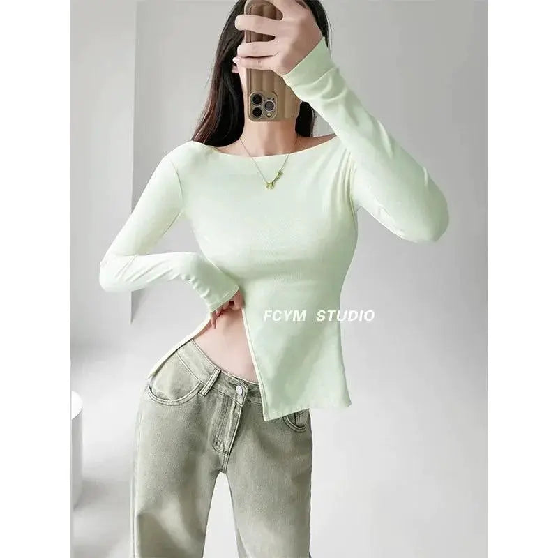 Seductive Off Shoulder Tee Trendy Streetwear Top For Women