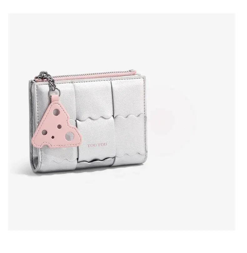 Silver Biscuit Coin Purse Fashionable Womens Wallet